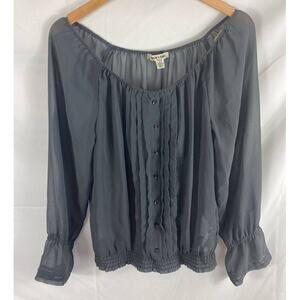 Andrew x Charles Sheer Long Sleeve Blouse XS